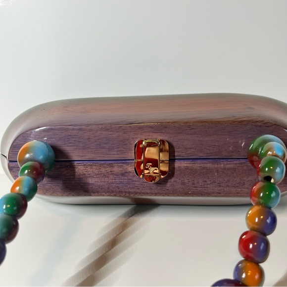 Timmy Woods, Women’s Beverly Hills, Vintage Wooded Purse - Picture 6 of 16